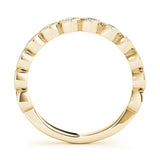 Vintage-Inspired Milgrain Half Eternity Ring in Gold & Platinum