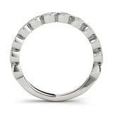 Vintage-Inspired Milgrain Half Eternity Ring in Gold & Platinum