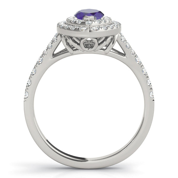 Cherished Halo Engagement Ring Marquise Diamond Engagement Ring — 9K/18K Gold & Platinum
