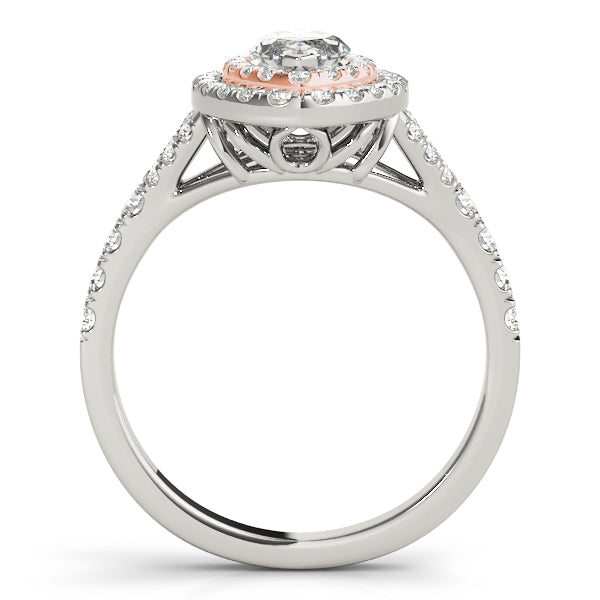 Cherished Halo Engagement Ring Marquise Diamond Engagement Ring — 9K/18K Gold & Platinum