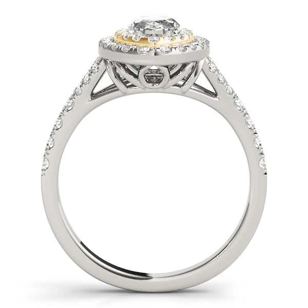 Cherished Halo Engagement Ring Marquise Diamond Engagement Ring — 9K/18K Gold & Platinum