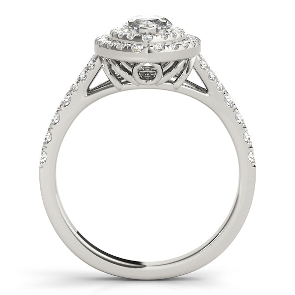 Cherished Halo Engagement Ring Marquise Diamond Engagement Ring — 9K/18K Gold & Platinum