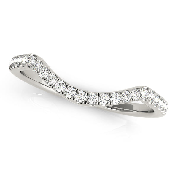 Split Prong Curved Half Eternity Ring in Gold & Platinum