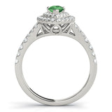 Noble Halo Pear Diamond Engagement Ring — 9K/18K Gold & Platinum