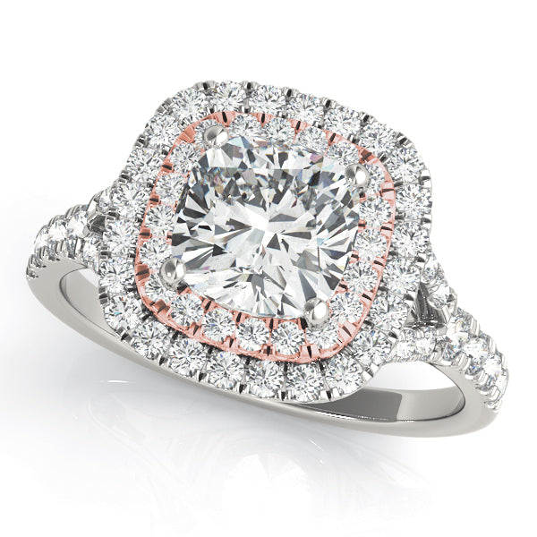 Timeless Halo Engagement Ring Cushion Diamond Engagement Ring — 9K/18K Gold & Platinum