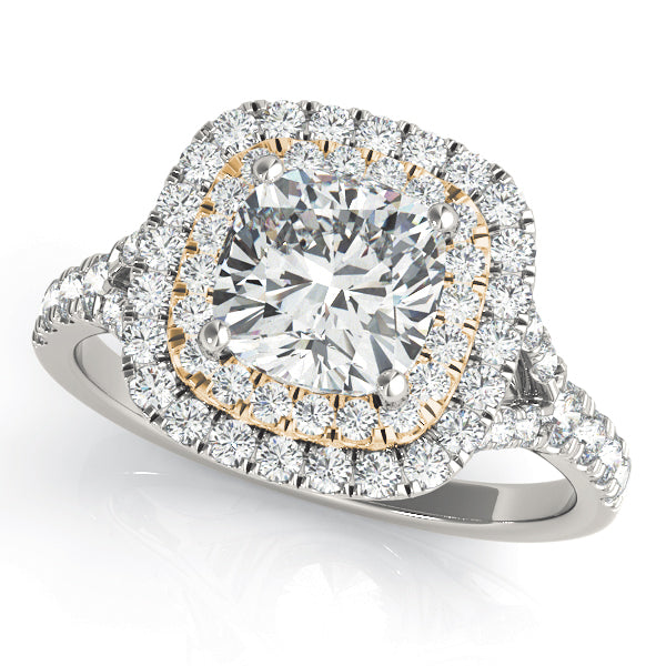Timeless Halo Engagement Ring Cushion Diamond Engagement Ring — 9K/18K Gold & Platinum