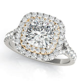 Timeless Halo Engagement Ring Cushion Diamond Engagement Ring — 9K/18K Gold & Platinum