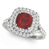 Timeless Halo Engagement Ring Cushion Diamond Engagement Ring — 9K/18K Gold & Platinum