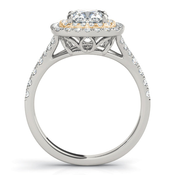 Timeless Halo Engagement Ring Cushion Diamond Engagement Ring — 9K/18K Gold & Platinum