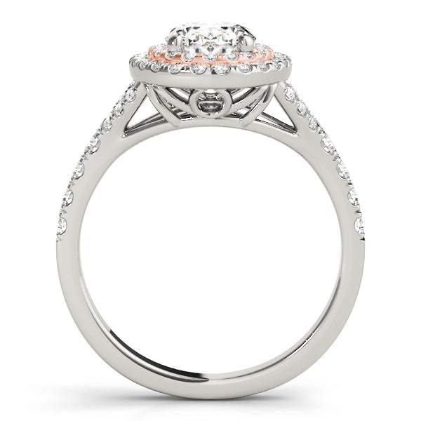 Elegant Halo Engagement Ring Oval Diamond Engagement Ring — 9K/18K Gold & Platinum