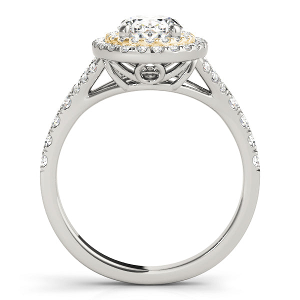 Elegant Halo Engagement Ring Oval Diamond Engagement Ring — 9K/18K Gold & Platinum