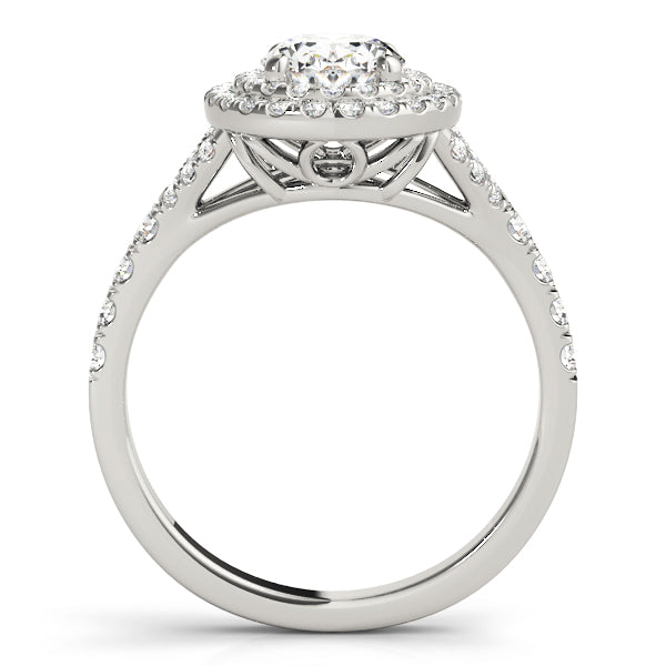 Elegant Halo Engagement Ring Oval Diamond Engagement Ring — 9K/18K Gold & Platinum