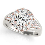 Statement Halo Engagement Ring Round Diamond Engagement Ring — 9K/18K Gold & Platinum