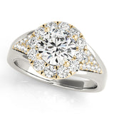 Statement Halo Engagement Ring Round Diamond Engagement Ring — 9K/18K Gold & Platinum