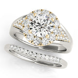 Statement Halo Engagement Ring Round Diamond Engagement Ring — 9K/18K Gold & Platinum