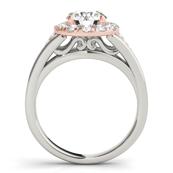 Statement Halo Engagement Ring Round Diamond Engagement Ring — 9K/18K Gold & Platinum