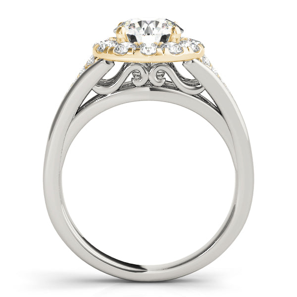 Statement Halo Engagement Ring Round Diamond Engagement Ring — 9K/18K Gold & Platinum