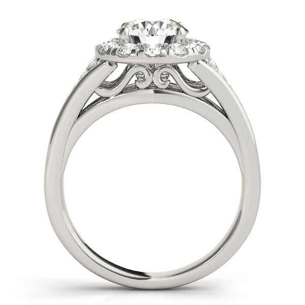 Statement Halo Engagement Ring Round Diamond Engagement Ring — 9K/18K Gold & Platinum