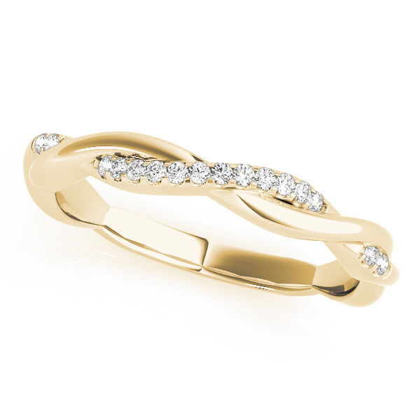 Twisting Diamond Half Eternity Ring in Gold & Platinum