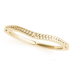 Braided Curved Wedding Gold Band