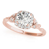 Bespoke Halo Engagement Ring Round Diamond Engagement Ring — 9K/18K Gold & Platinum