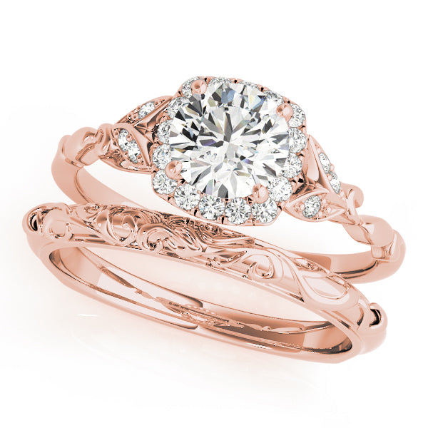 Bespoke Halo Engagement Ring Round Diamond Engagement Ring — 9K/18K Gold & Platinum