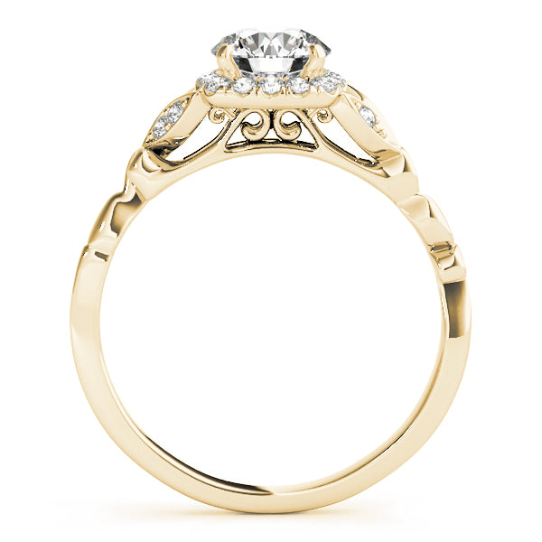 Bespoke Halo Engagement Ring Round Diamond Engagement Ring — 9K/18K Gold & Platinum