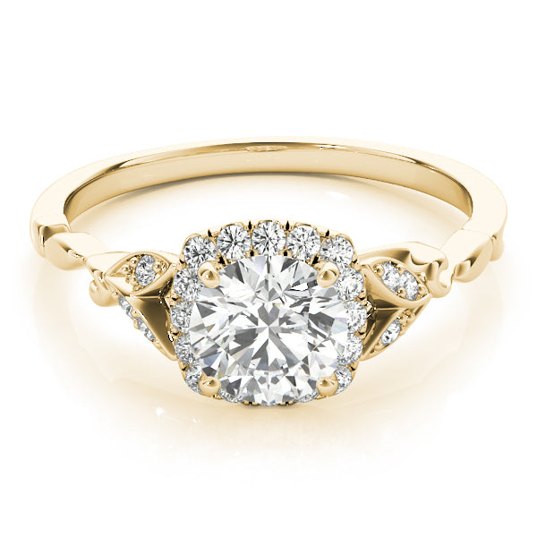 Bespoke Halo Engagement Ring Round Diamond Engagement Ring — 9K/18K Gold & Platinum