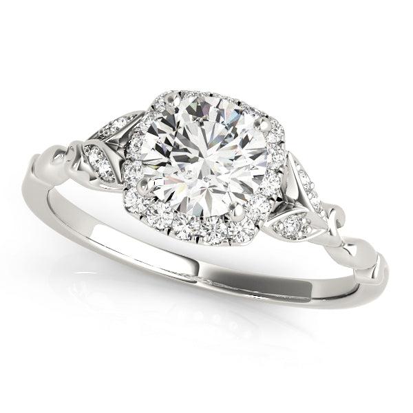 Bespoke Halo Engagement Ring Round Diamond Engagement Ring — 9K/18K Gold & Platinum