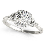 Bespoke Halo Engagement Ring Round Diamond Engagement Ring — 9K/18K Gold & Platinum