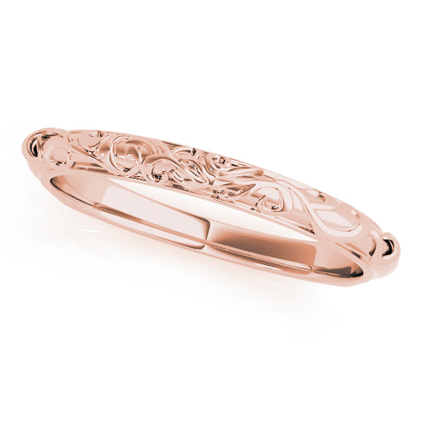 Floral-Inspired Wedding Gold Band