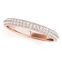 Half Round Diamond Gold Pave Set Half Eternity Ring in Gold & Platinum