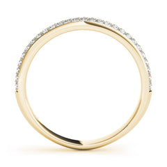 Half Round Diamond Gold Pave Set Half Eternity Ring in Gold & Platinum