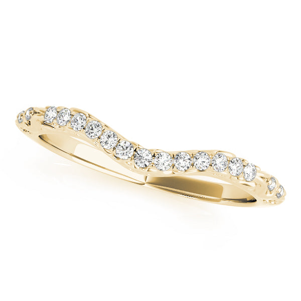 Vintage Inspired Filigree Curved Half Eternity Ring in Gold & Platinum