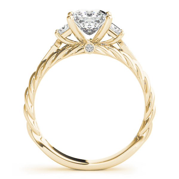 Exquisite Sidestone Princess Diamond Engagement Ring — 9K/18K Gold & Platinum