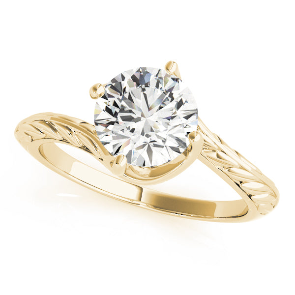 Round Cut Diamond Twisted Solitaire  Engagement Ring