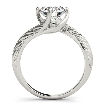 Round Cut Diamond Twisted Solitaire  Engagement Ring