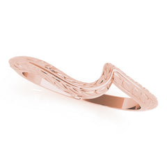Engraved Filigree Curved Wedding Gold Band