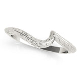 Engraved Filigree Curved Wedding Gold Band