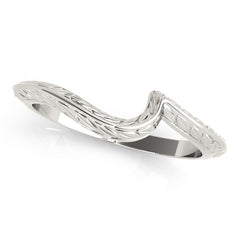 Engraved Filigree Curved Wedding Gold Band