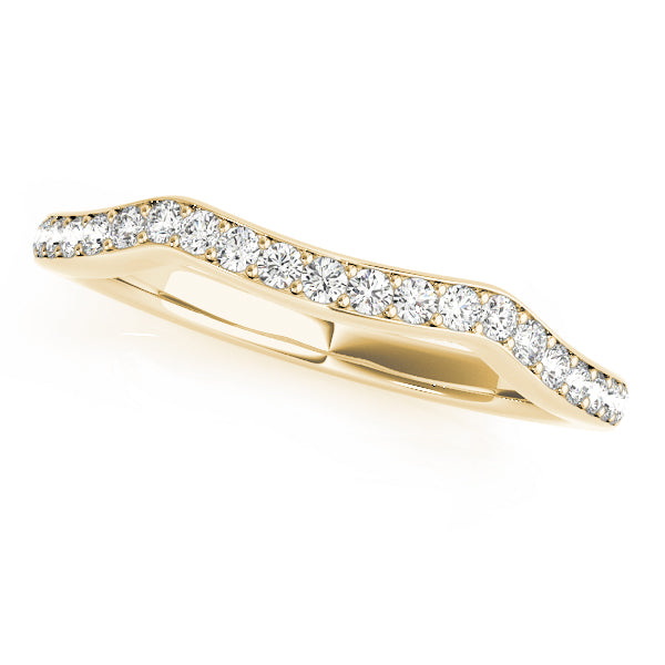 Curved Prong in Channel Half Eternity Ring in Gold & Platinum