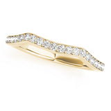 Curved Prong in Channel Half Eternity Ring in Gold & Platinum