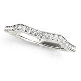 Curved Prong in Channel Half Eternity Ring in Gold & Platinum