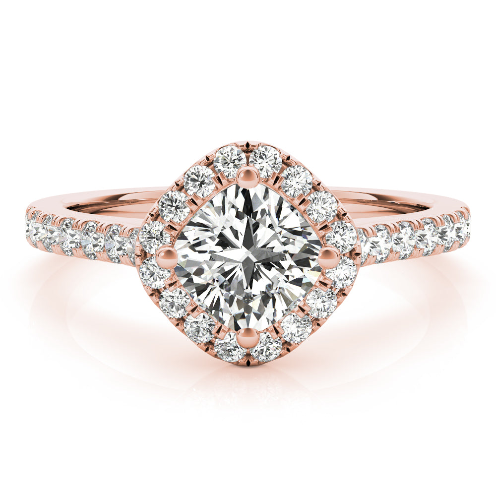 Majestic Sidestone Cushion Diamond Engagement Ring — 9K/18K Gold & Platinum