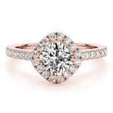 Majestic Sidestone Cushion Diamond Engagement Ring — 9K/18K Gold & Platinum