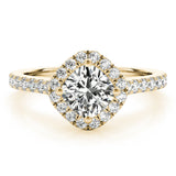 Majestic Sidestone Cushion Diamond Engagement Ring — 9K/18K Gold & Platinum