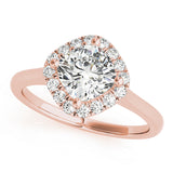Sculpted Sidestone Cushion Diamond Engagement Ring — 9K/18K Gold & Platinum