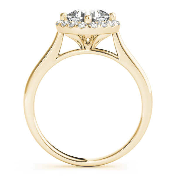 Sculpted Sidestone Cushion Diamond Engagement Ring — 9K/18K Gold & Platinum