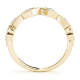 Vintage Milgrain Half Eternity Ring in Gold & Platinum