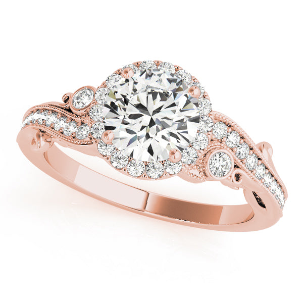 Enchanted Antique Round Diamond Engagement Ring — 9K/18K Gold & Platinum